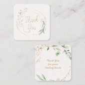 Carré Carte de visite Merci feuille (Devant / Derrière)