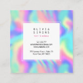 Carré Carte de visite minimaliste holographique (Dos)