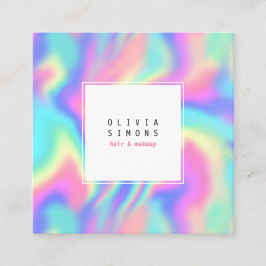 Carré Carte de visite minimaliste holographique (Devant)