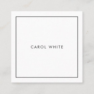 Carré Carte de visite Modern Black White Business Card