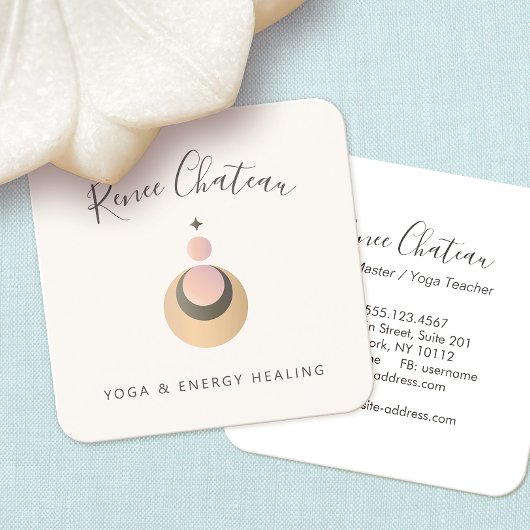 Carré Carte de visite moderne Bobo Céleste Moon Star