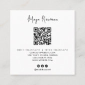 CARRÉ CARTE DE VISITE MODERNE CHIC SIGNATURE CODE QR BLE (Dos)