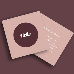 Carré Carte de visite moderne minimaliste Hello Circle