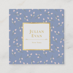 Carré Carte de visite Motif Luxe Gold Dusty Blue