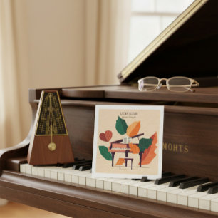 Carré Carte de visite musicale QR Code Piano Automne Art