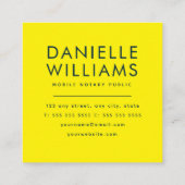 Carré Carte de visite noir de code QR jaune (Dos)