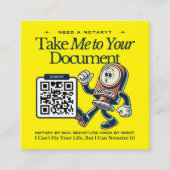 Carré Carte de visite noir de code QR jaune (Devant)