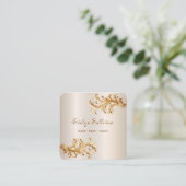 Carré Carte de visite or rococo ornements (Debout devant)