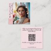 Carré Carte de visite Pastel Glitter Pageant | Code QR (Devant / Derrière)