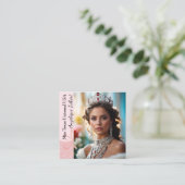 Carré Carte de visite Pastel Glitter Pageant | Code QR (Debout devant)