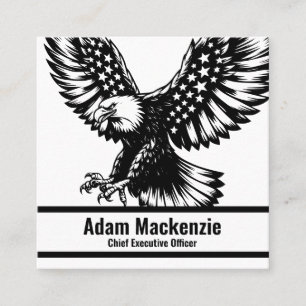 Carré Carte de visite patriotique aigle américain drapea
