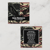 Carré Carte de visite patriotique du drapeau américain B (Devant / Derrière)