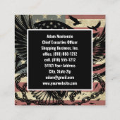 Carré Carte de visite patriotique du drapeau américain B (Dos)