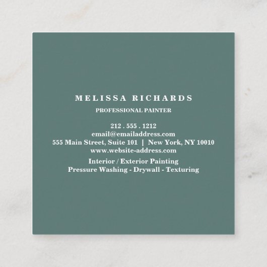 Carré Carte de visite peintre (Dos)