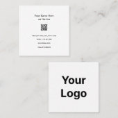Carré Carte de visite personnalisable avec code QR (Devant / Derrière)