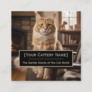 Carré Carte de visite photo d'élevage de Maine Coon de l
