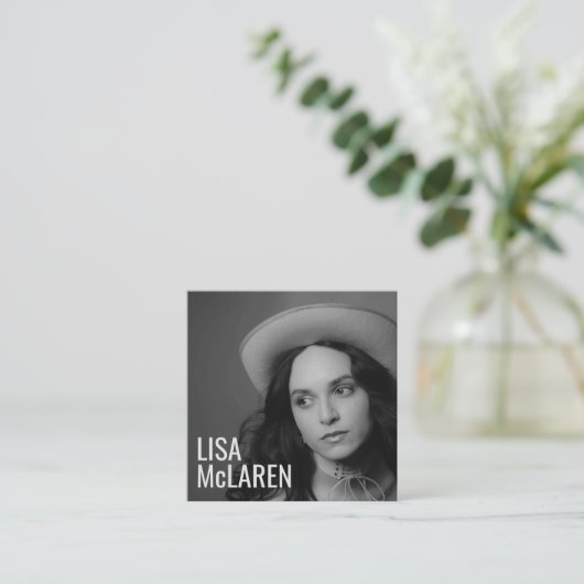 Carré Carte de visite - Photo professionnelle et code QR (Debout devant)