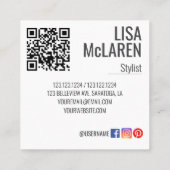 Carré Carte de visite - Photo professionnelle et code QR (Dos)