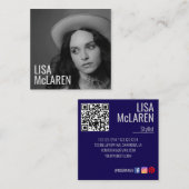 Carré Carte de visite - Photo professionnelle et code QR (Devant / Derrière)
