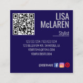 Carré Carte de visite - Photo professionnelle et code QR (Dos)
