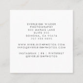 Carré Carte de visite photographe (Dos)