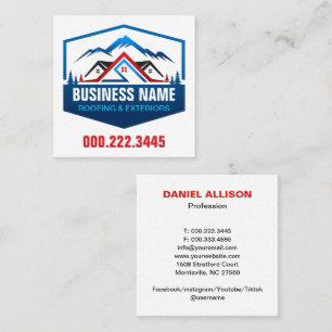 Carré Carte de visite pour Mountain House Roofing Exteri