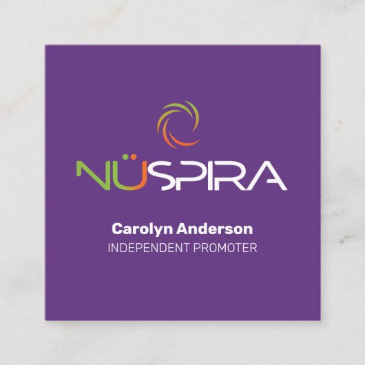 Carré Carte de visite pourpre NuSpira (Devant)