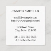 Carré Carte de visite professionnel classique, juridique (Dos)