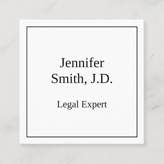 Carré Carte de visite professionnel classique, juridique (Devant)