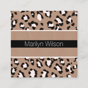 Carré Carte de visite professionnel Empreinte de léopar