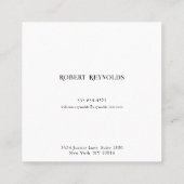 Carré Carte de visite professionnelle à code QR minimali (Dos)