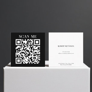 Carré Carte de visite professionnelle à code QR minimali