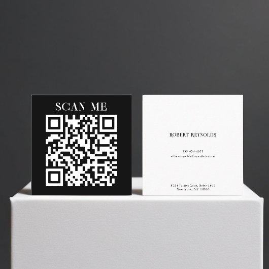 Carré Carte de visite professionnelle à code QR minimali