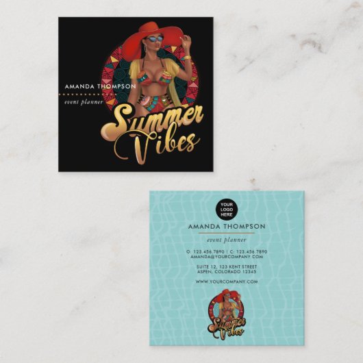Carré Carte de visite professionnelle Event Planner Squa (Devant / Derrière)
