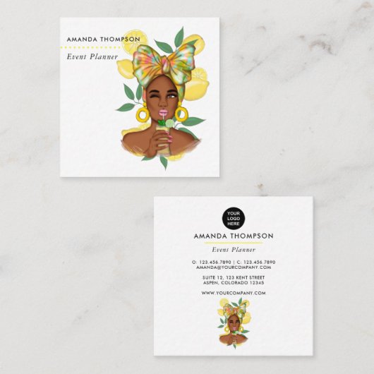 Carré Carte de visite professionnelle Event Planner Squa (Devant / Derrière)