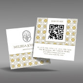 Carré Carte de visite QR Code au style Art Déco moderne