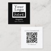 Carré Carte de visite QR Code avec logo simple (Devant / Derrière)