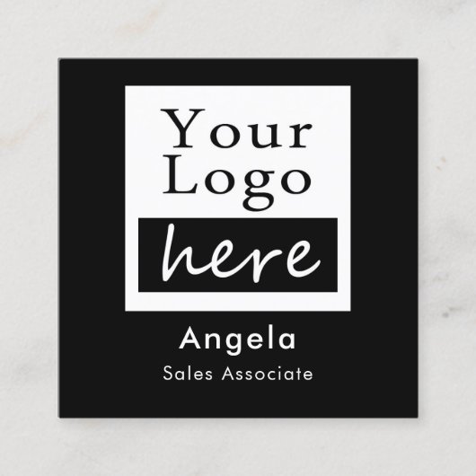 Carré Carte de visite QR Code avec logo simple (Devant)