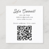 Carré Carte de visite QR Code avec logo simple (Dos)