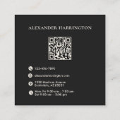 Carré Carte de visite Qr Code Black Ivory Master Barber (Dos)