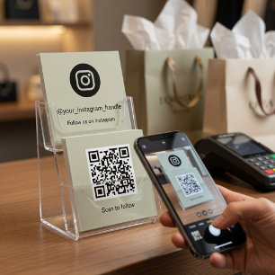 Carré Carte de visite QR Code Instagram   Personnalisée 