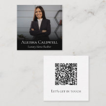Carte de visite QR Code photo carrée pour agent im