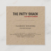 Carré Carte de visite Retro Burger Kraft (Dos)