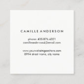 Carré Carte de visite rose chic de rayures d'or et de (Dos)