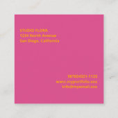 Carré Carte de visite rose orange (Dos)