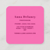 Carré Carte de visite rose rétro inspiré (Dos)