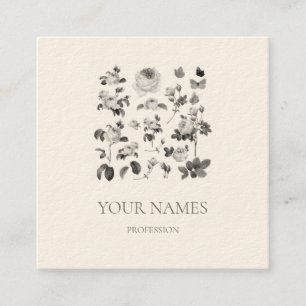 Carré CARTE DE VISITE ROSE vintage FLORAL