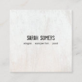 Carré Carte de visite rustique en bois blanc rustique (Devant)