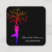 Carré Carte de visite simple Black Yoga Instructeur (Devant)