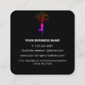 Carré Carte de visite simple Black Yoga Instructeur (Dos)